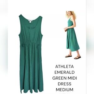 Athleta Emerald Green Midi Dress- Medium